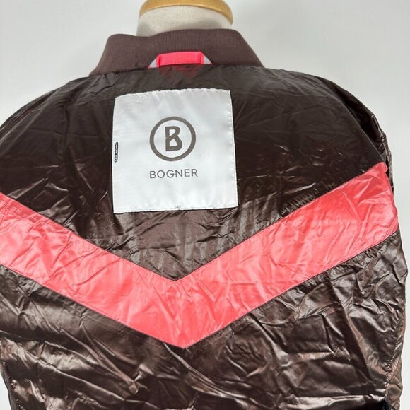 Bogner Women's Size 8 Medium Puffer Down Hooded Jacket Coat Brown - Picture 15 of 16
